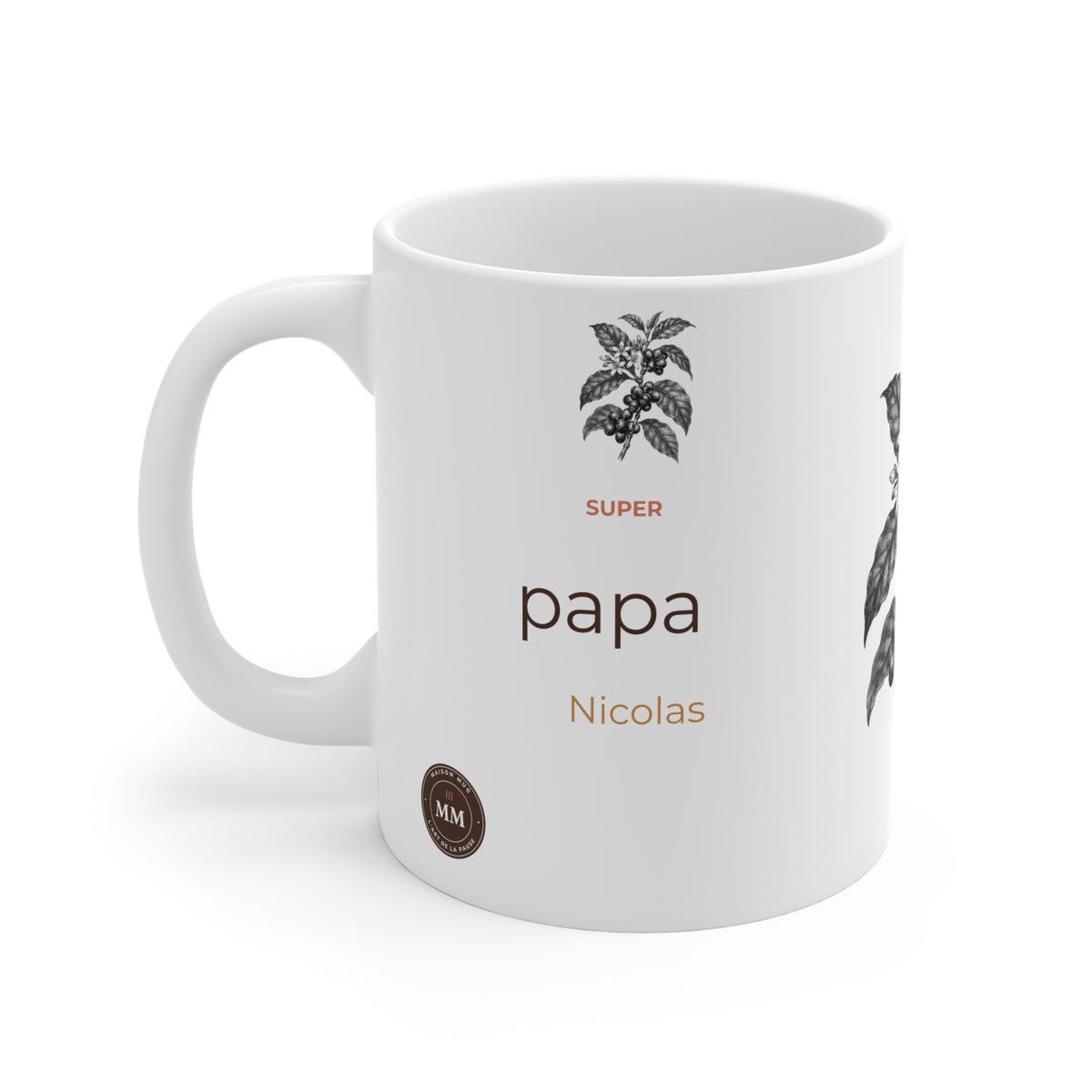 Mug personnalisé Super papa – Moderne